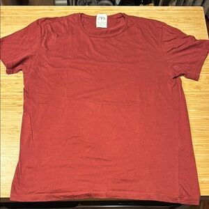 Zara Red Short Sleeve Tee Classic Cotton